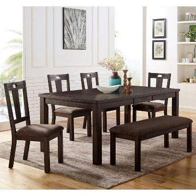 Hawthorne Padded Seat Bench Brown - HOMES: Inside + Out 4 Hawthorne Padded Seat Bench Brown - HOMES: Inside + Out - Image 2