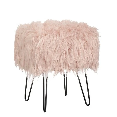 Miranda Faux Fur Stool - Buylateral Black 7 Miranda Faux Fur Stool - Buylateral Black - Image 5