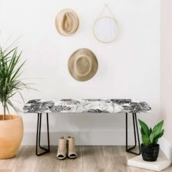 Schatzi Kona Tropical Bench - Deny Designs Black