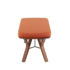 42" Folia Bench Polyester/Wood Walnut/Orange - LumiSource