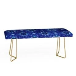 Schatzi Brown Boho Tile Bench - Deny Designs Gold/blue -Ottomans Official Shop unnamed file 3000