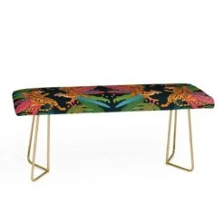 Avenie Jungle Cats Bench - Deny Designs Black/gold 7 Avenie Jungle Cats Bench - Deny Designs Black/gold -Ottomans Official Shop unnamed file 3008