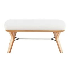 42" Folia Bench Polyester/Wood Natural/Cream - LumiSource 10 42" Folia Bench Polyester/Wood Natural/Cream - LumiSource -Ottomans Official Shop unnamed file 3017