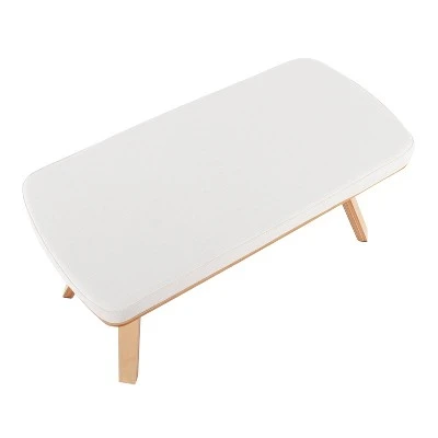 42" Folia Bench Polyester/Wood Natural/Cream - LumiSource 6 42" Folia Bench Polyester/Wood Natural/Cream - LumiSource - Image 4