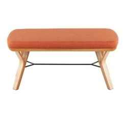 42" Folia Bench Polyester/Wood Natural/Orange - LumiSource -Ottomans Official Shop unnamed file 3023
