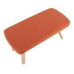 42" Folia Bench Polyester/Wood Natural/Orange - LumiSource -Ottomans Official Shop unnamed file 3024