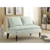 Dual Pillow Back Bench Soft Blue/Cream - HomeFare -Ottomans Official Shop unnamed file 3027