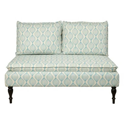 Dual Pillow Back Bench Soft Blue/Cream - HomeFare 4 Dual Pillow Back Bench Soft Blue/Cream - HomeFare - Image 2