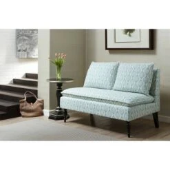 Dual Pillow Back Bench Soft Blue/Cream - HomeFare 9 Dual Pillow Back Bench Soft Blue/Cream - HomeFare -Ottomans Official Shop unnamed file 3030