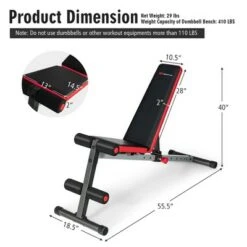 Costway Multi-function Weight Bench W/Adjustable Backrest Home Gym Exercise Equipment -Ottomans Official Shop unnamed file 3059