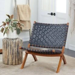 Contemporary Wood Folding Chair - Olivia & May Brown