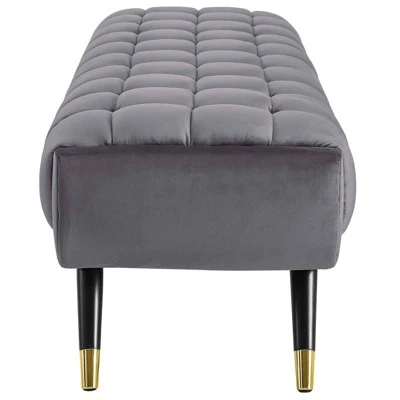Adept Upholstered Velvet Bench Gray - Modway 3 Adept Upholstered Velvet Bench Gray - Modway