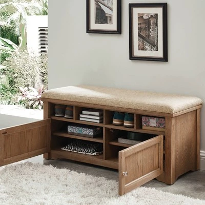 Gidney Storage Bench Oak - HOMES: Inside + Out 4 Gidney Storage Bench Oak - HOMES: Inside + Out - Image 2