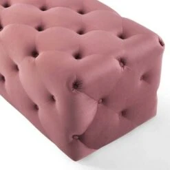 60" Amour Tufted Button Entryway Performance Velvet Bench - Modway Dusty Rose -Ottomans Official Shop unnamed file 3164