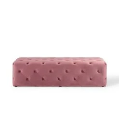 60" Amour Tufted Button Entryway Performance Velvet Bench - Modway Dusty Rose -Ottomans Official Shop unnamed file 3169