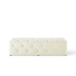 60" Amour Tufted Button Entryway Performance Velvet Bench - Modway Dusty Rose -Ottomans Official Shop unnamed file 3171