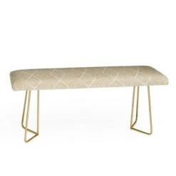 Little Arrow Design Co Geometric Boho Diamonds Bench - Deny Designs Gold -Ottomans Official Shop unnamed file 3175