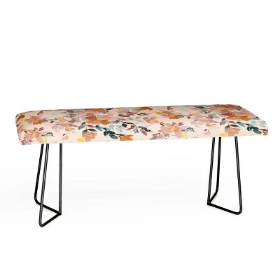 Ninola Design Summer Moroccan Floral Bench - Deny Designs Pink/black 4 Ninola Design Summer Moroccan Floral Bench - Deny Designs Pink/black - Image 2