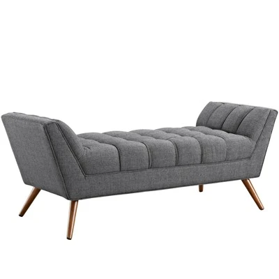 Response Medium Upholstered Fabric Bench - Modway Gray 11 Response Medium Upholstered Fabric Bench - Modway Gray - Image 9