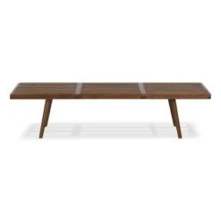 Poly & Bark Michel Industrial Bench Dark Walnut - Poly & Bark