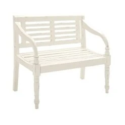 Olivia & May Farmhouse Mahogany Bench White - Olivia & May -Ottomans Official Shop unnamed file 3257