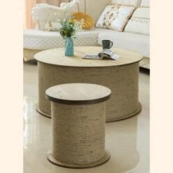 Vintiquewise Decorative Round Spool Shaped Wooden Stool with Rope -Ottomans Official Shop unnamed file 332