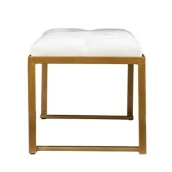 Easlon Upholstered Bench White/Gold - Southern Enterprises -Ottomans Official Shop unnamed file 3345