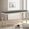 50" Bringe Upholstered Counter Height Bench Ivory/Dark Gray - HOMES: Inside + Out -Ottomans Official Shop unnamed file 3358