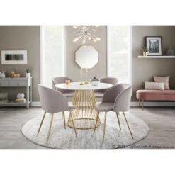 48" Chloe Storage Bench Velvet/Metal Gold/Blush Pink - LumiSource -Ottomans Official Shop unnamed file 3382