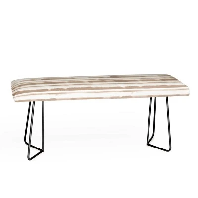 Jacqueline Maldonado Watercolor Striped Bench - Deny Designs Brown/gold 4 Jacqueline Maldonado Watercolor Striped Bench - Deny Designs Brown/gold - Image 2