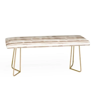 Jacqueline Maldonado Watercolor Striped Bench - Deny Designs Brown/gold 5 Jacqueline Maldonado Watercolor Striped Bench - Deny Designs Brown/gold - Image 3