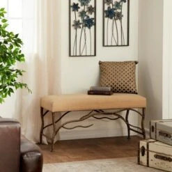 Olivia & May Farmhouse Wood Rectangle Bench Brown - Olivia & May -Ottomans Official Shop unnamed file 3390