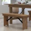 Merrick Lane Antique Solid Pine Folding Farmhouse Style Bench -Ottomans Official Shop unnamed file 3402