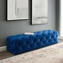 72" Amour Tufted Button Entryway Performance Velvet Bench - Modway Ivory -Ottomans Official Shop unnamed file 3414
