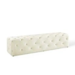 72" Amour Tufted Button Entryway Performance Velvet Bench - Modway Ivory -Ottomans Official Shop unnamed file 3417
