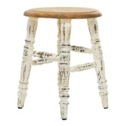 Farmhouse Wood Stool - Olivia & May White -Ottomans Official Shop unnamed file 342
