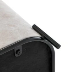 32" Modern Decorative Bench with Metal Base Distressed Tan Faux Leather - WOVENBYRD -Ottomans Official Shop unnamed file 3433