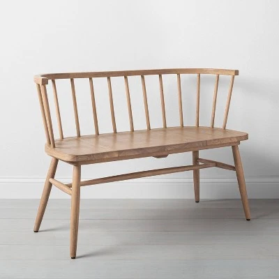 Hearth & Hand W/Magnolia Furniture Shaker Dining Bench with Curved Back - Hearth & Hand™ with Magnolia Natural 3 Hearth & Hand W/Magnolia Furniture Shaker Dining Bench with Curved Back - Hearth & Hand™ with Magnolia Natural - Image 2