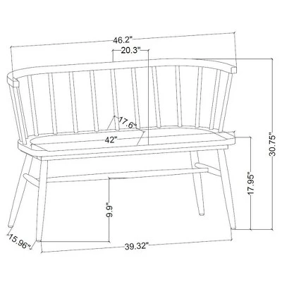 Hearth & Hand W/Magnolia Furniture Shaker Dining Bench with Curved Back - Hearth & Hand™ with Magnolia Natural 7 Hearth & Hand W/Magnolia Furniture Shaker Dining Bench with Curved Back - Hearth & Hand™ with Magnolia Natural - Image 6