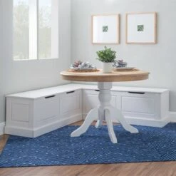 Tobin Backless Corner Breakfast Nook - Linon White