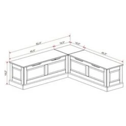 Tobin Backless Corner Breakfast Nook - Linon White -Ottomans Official Shop unnamed file 3468
