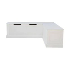 Tobin Backless Corner Breakfast Nook - Linon White -Ottomans Official Shop unnamed file 3470