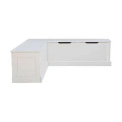Tobin Backless Corner Breakfast Nook - Linon White -Ottomans Official Shop unnamed file 3471