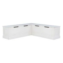 Tobin Backless Corner Breakfast Nook - Linon White -Ottomans Official Shop unnamed file 3472