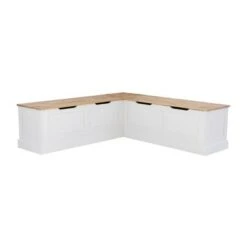 Tobin Backless Corner Breakfast Nook - Linon White -Ottomans Official Shop unnamed file 3473