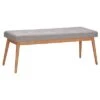 Sullivan Oak Mid Century Linen Bench - Inspire Q Smoke