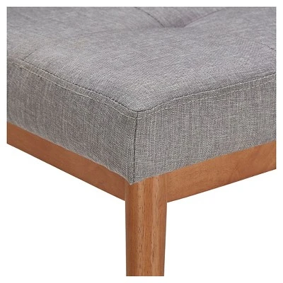 Sullivan Oak Mid Century Linen Bench - Inspire Q Smoke 7 Sullivan Oak Mid Century Linen Bench - Inspire Q Smoke - Image 5