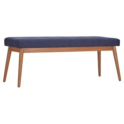 Sullivan Oak Mid Century Linen Bench - Inspire Q Smoke 10 Sullivan Oak Mid Century Linen Bench - Inspire Q Smoke - Image 8