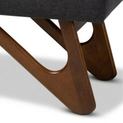 Rika Upholstered Brown Boomerang Bench - Baxton Studio Dark Gray -Ottomans Official Shop unnamed file 3576