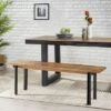 Pisgah Handcrafted Modern Industrial Mango Wood Dining Bench Country Brown/Black - Christopher Knight Home -Ottomans Official Shop unnamed file 3589